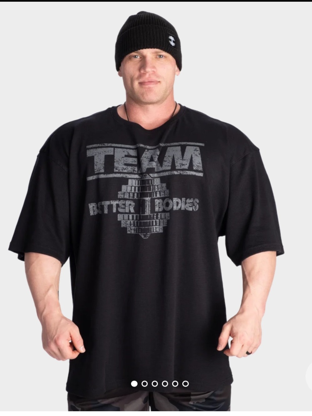 Better Bodies Men's Black 'Team' Graphic Long Sleeve Shirt